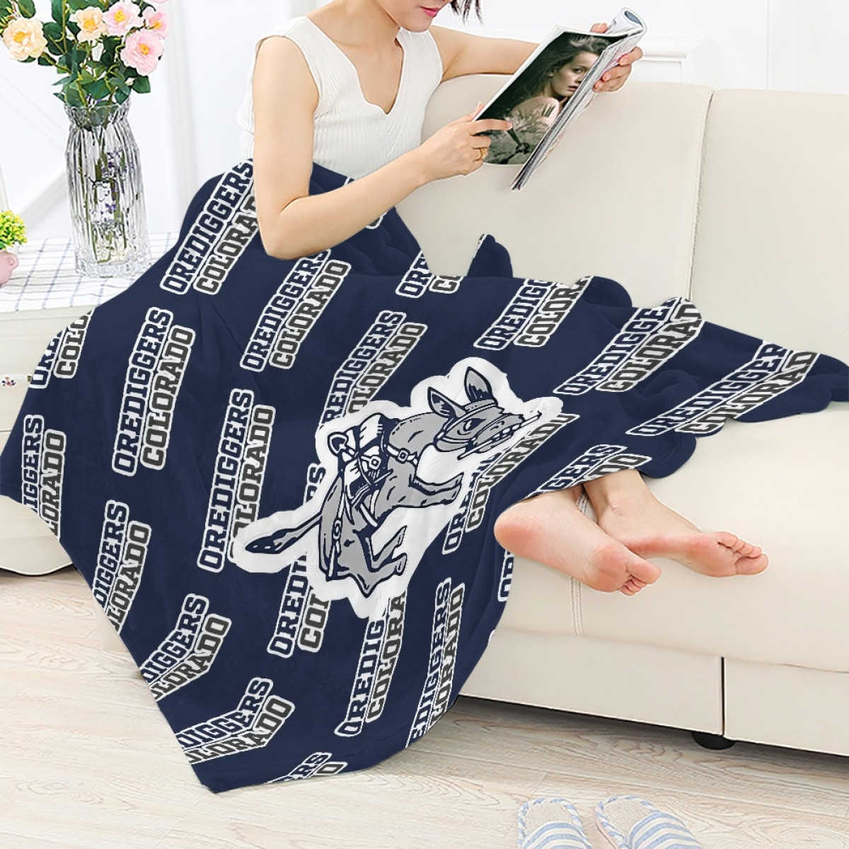 Orediggers Colorado School of Mines Blanket Throw - Orediggers Colorado School of Mines College Football Medley Monogram Wordmark