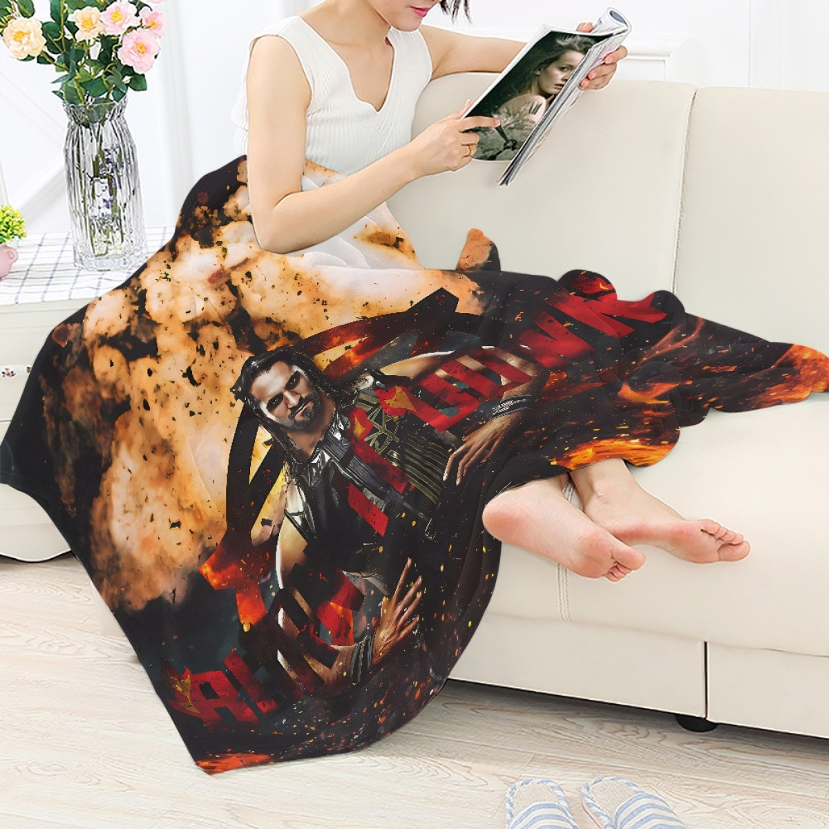 WWE Seth Rollins Blanket Throw - Seth Rollins Burn It Down Poster