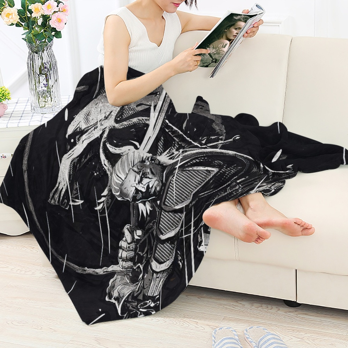 The Witcher Geralt Blanket Throw - Geralt Of Rivia Matrix Art