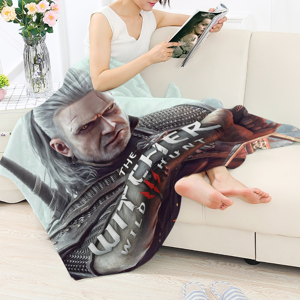 The Witcher Geralt Blanket Throw - Geralt Of Rivia The Witcher Wild Hunt