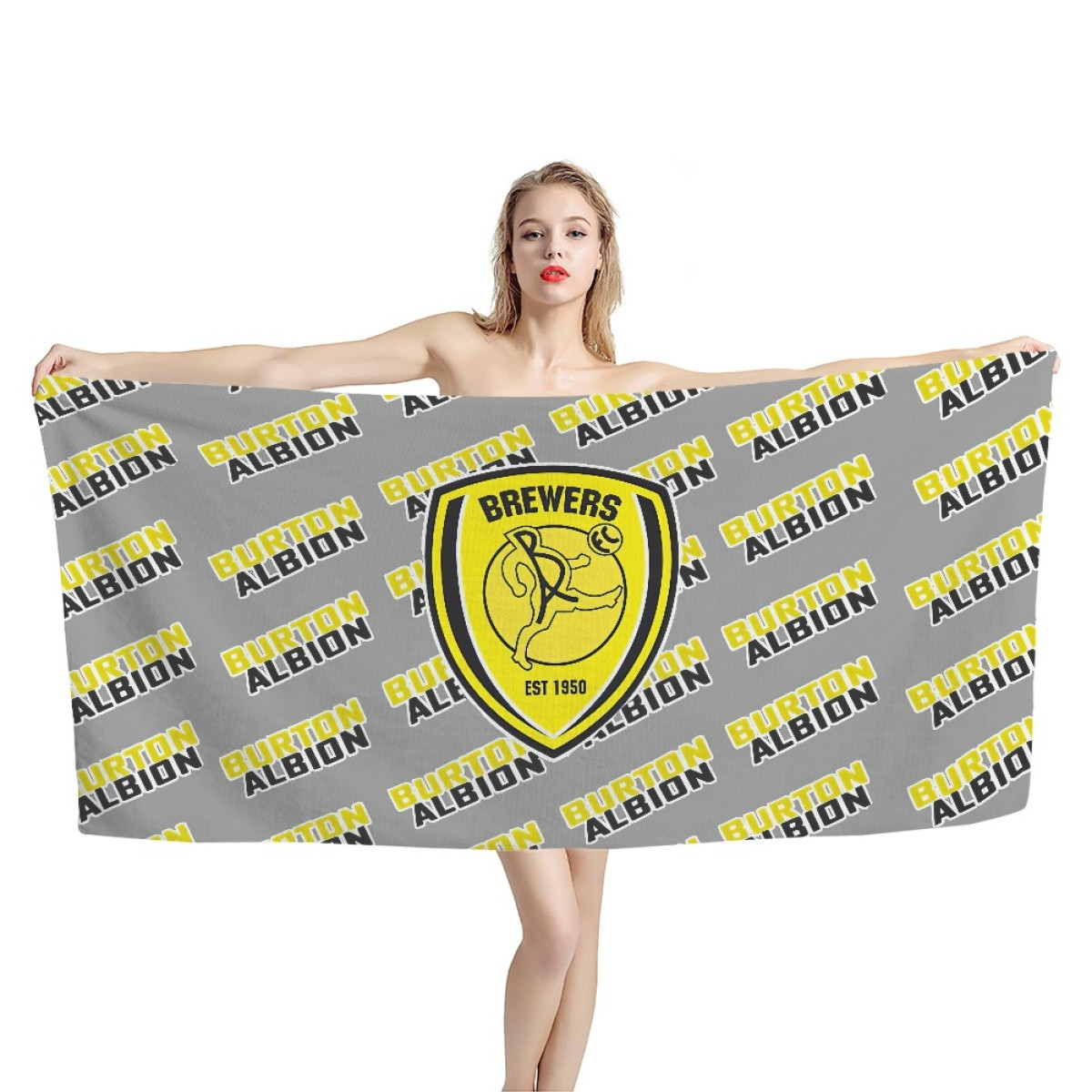Burton Albion FC Bath Beach Towel - Albion Football Club Medley Monogram Wordmark