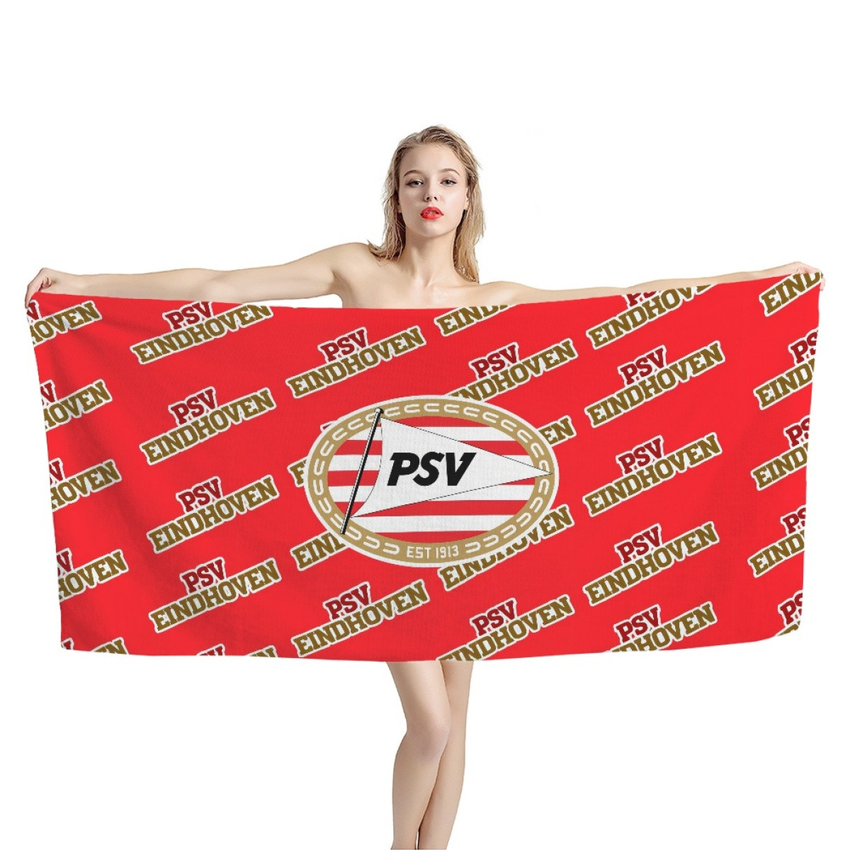 PSV Eindhoven Bath Beach Towel - Eindhoven Football Club Medley Monogram Wordmark