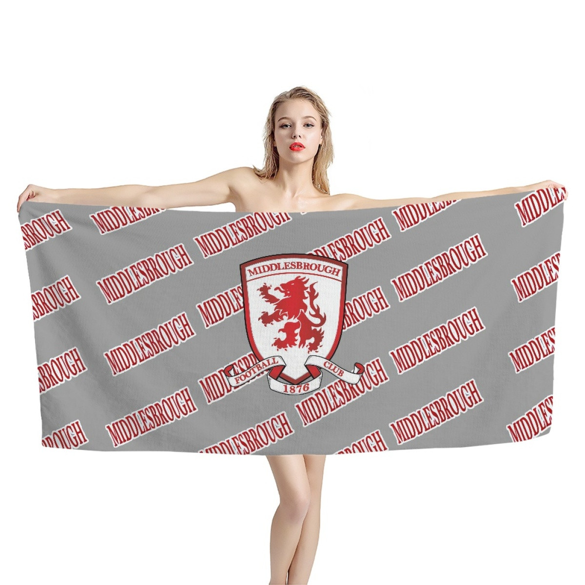 Middlesbrough FC Bath Beach Towel - Middlesbrough Football Club Medley Monogram Wordmark