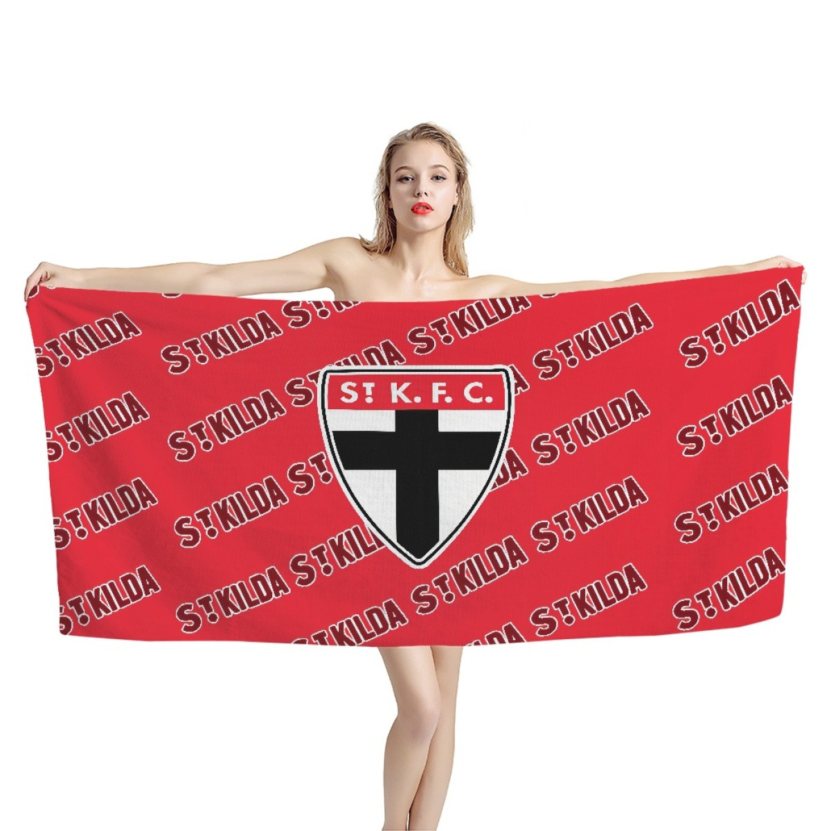 ST Kilda Football Club Bath Beach Towel - Kilda Football Club Medley Monogram Wordmark