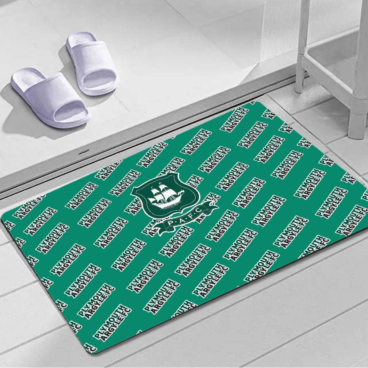 Plymouth Argyle FC Door Mat Floor Mat Bath Mat - Argyle Football Club Medley Monogram Wordmark