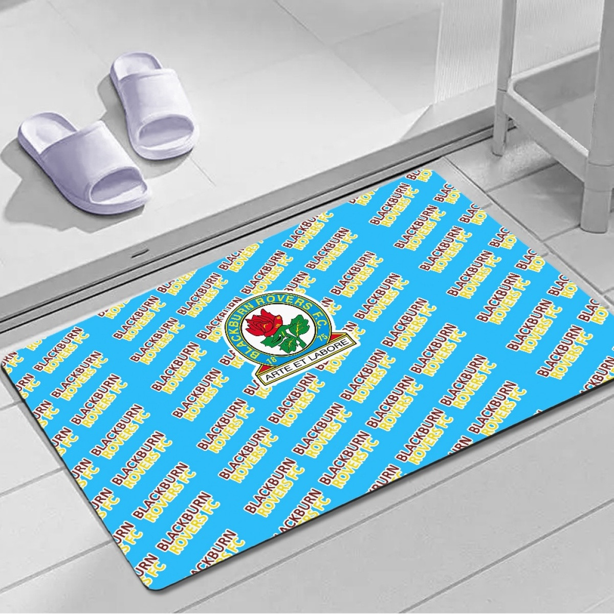 Blackburn Rovers FC Door Mat Floor Mat Bath Mat - Blackburn Football Club Medley Monogram Wordmark