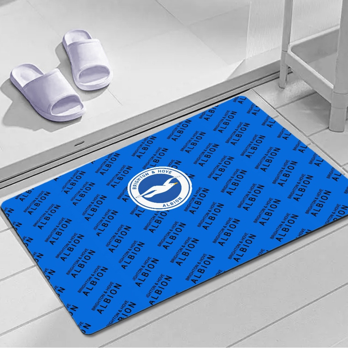 Brighton & Hove Albion Door Mat Floor Mat Bath Mat - Brighton & Hove Albion Club Medley Monogram Wordmark