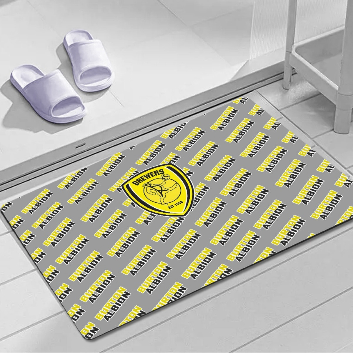 Burton Albion FC Door Mat Floor Mat Bath Mat - Albion Football Club Medley Monogram Wordmark