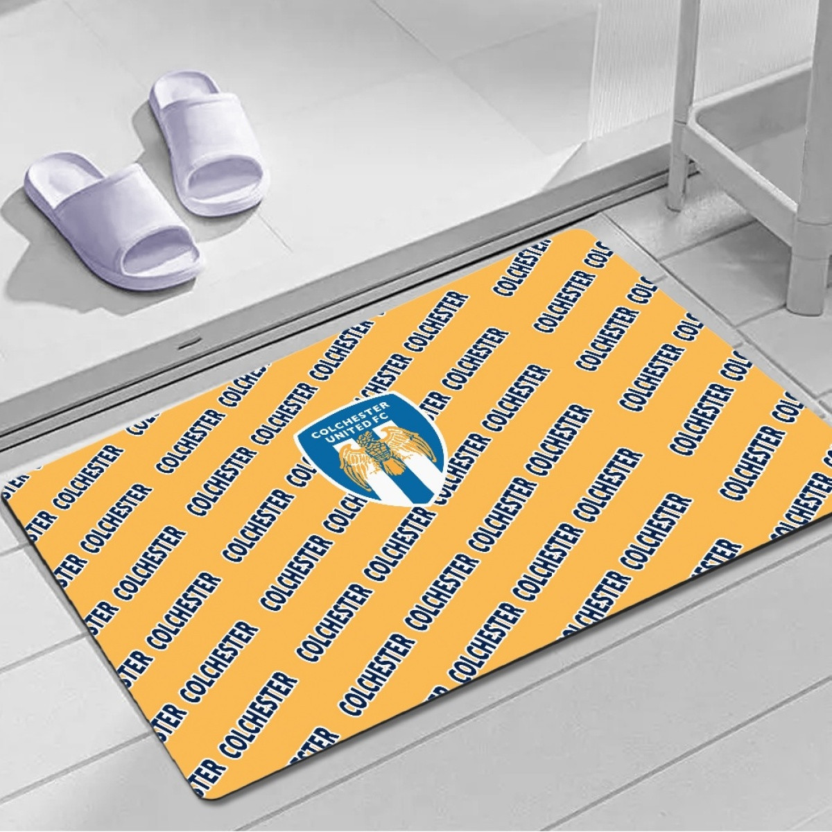 Colchester United FC Door Mat Floor Mat Bath Mat - Colchester Football Club Medley Monogram Wordmark