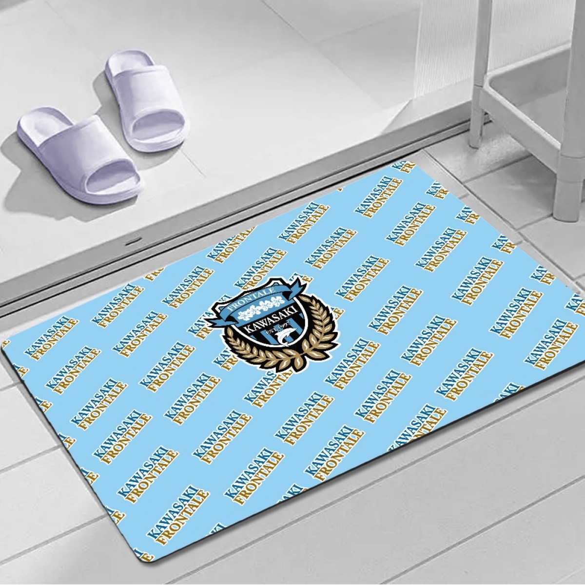 Kawasaki Frontale Door Mat Floor Mat Bath Mat - Frontale Football Club Medley Monogram Wordmark