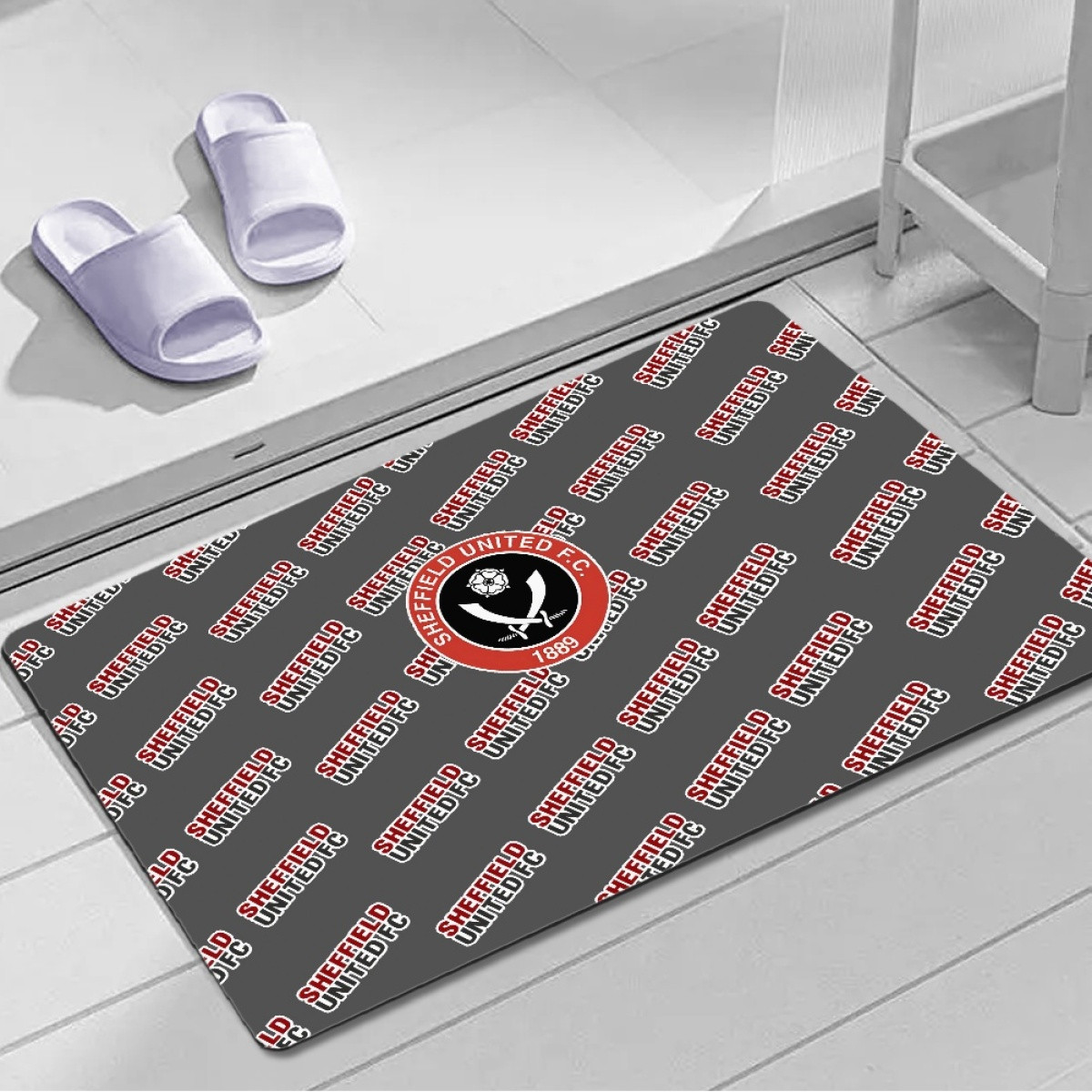 Sheffield United FC Door Mat Floor Mat Bath Mat - Sheffield Football Club Medley Monogram Wordmark