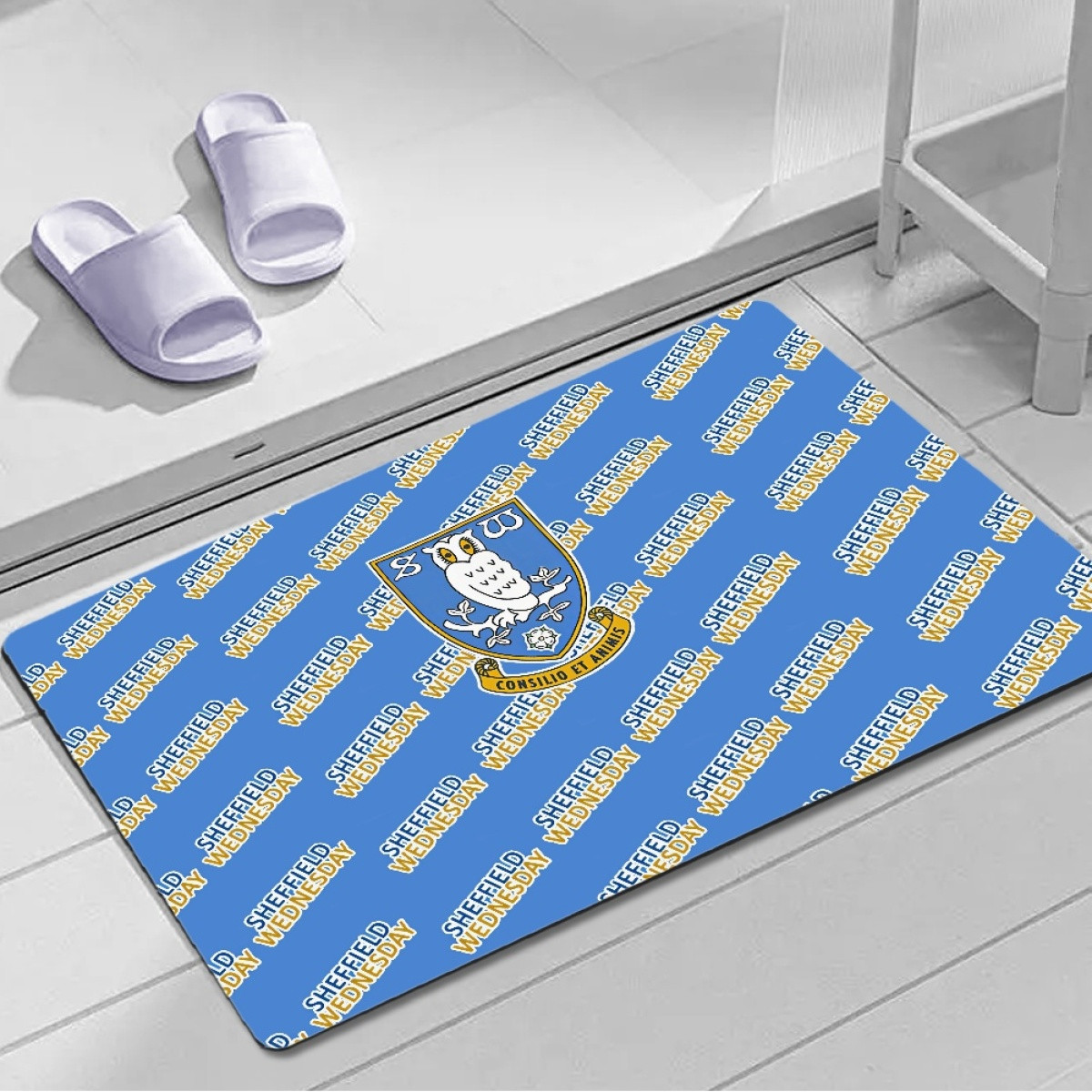 Sheffield Wednesday FC Door Mat Floor Mat Bath Mat - Sheffield Football Club Medley Monogram Wordmar