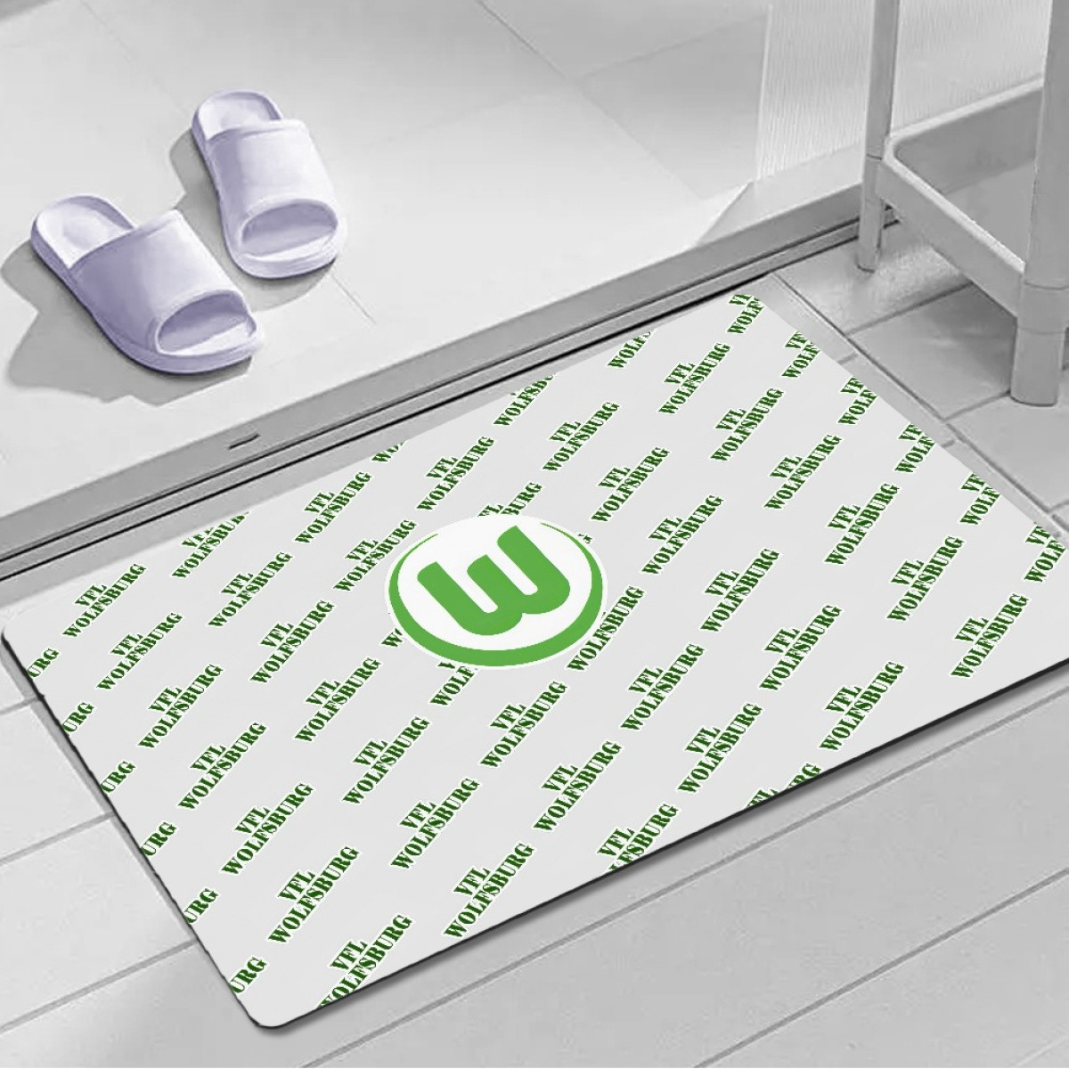 VFL Wolfsburg Football Club Door Mat Floor Mat Bath Mat - Wolfsburg Football Club Medley Monogram Wordmark