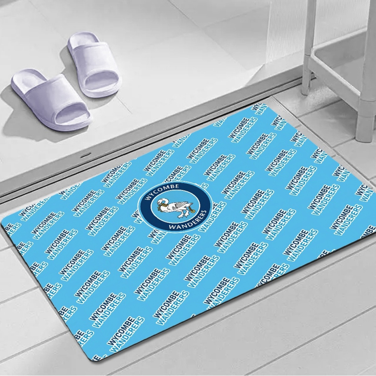 Wycombe Wanderers FC Door Mat Floor Mat Bath Mat - Wanderers Football Club Medley Monogram Wordmark