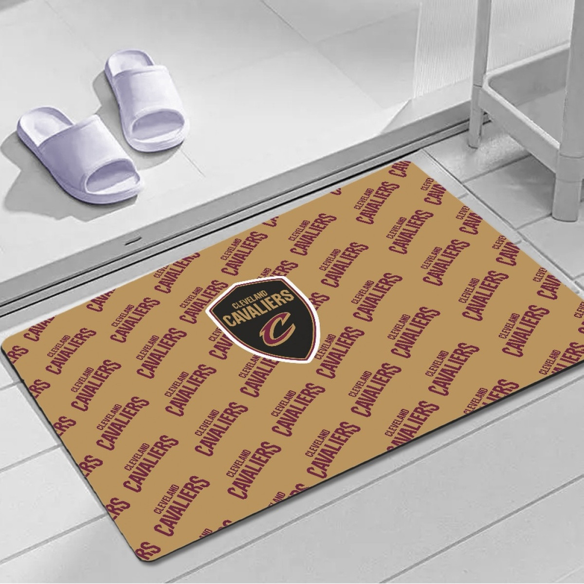 NBA Cleveland Cavaliers Door Mat Floor Mat Bath Mat - Cleveland Cavaliers Medley Monogram Wordmark