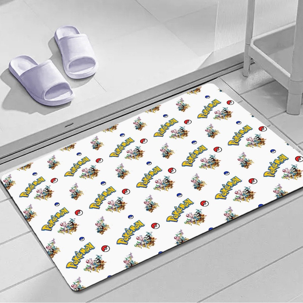 Pokemon Door Mat Floor Mat Bath Mat - Eevee Family - Flareon Vaporeon Jolteon Umbreon Espion Leafeon Glaceon Sylveon Evolution Cartoon Art Series