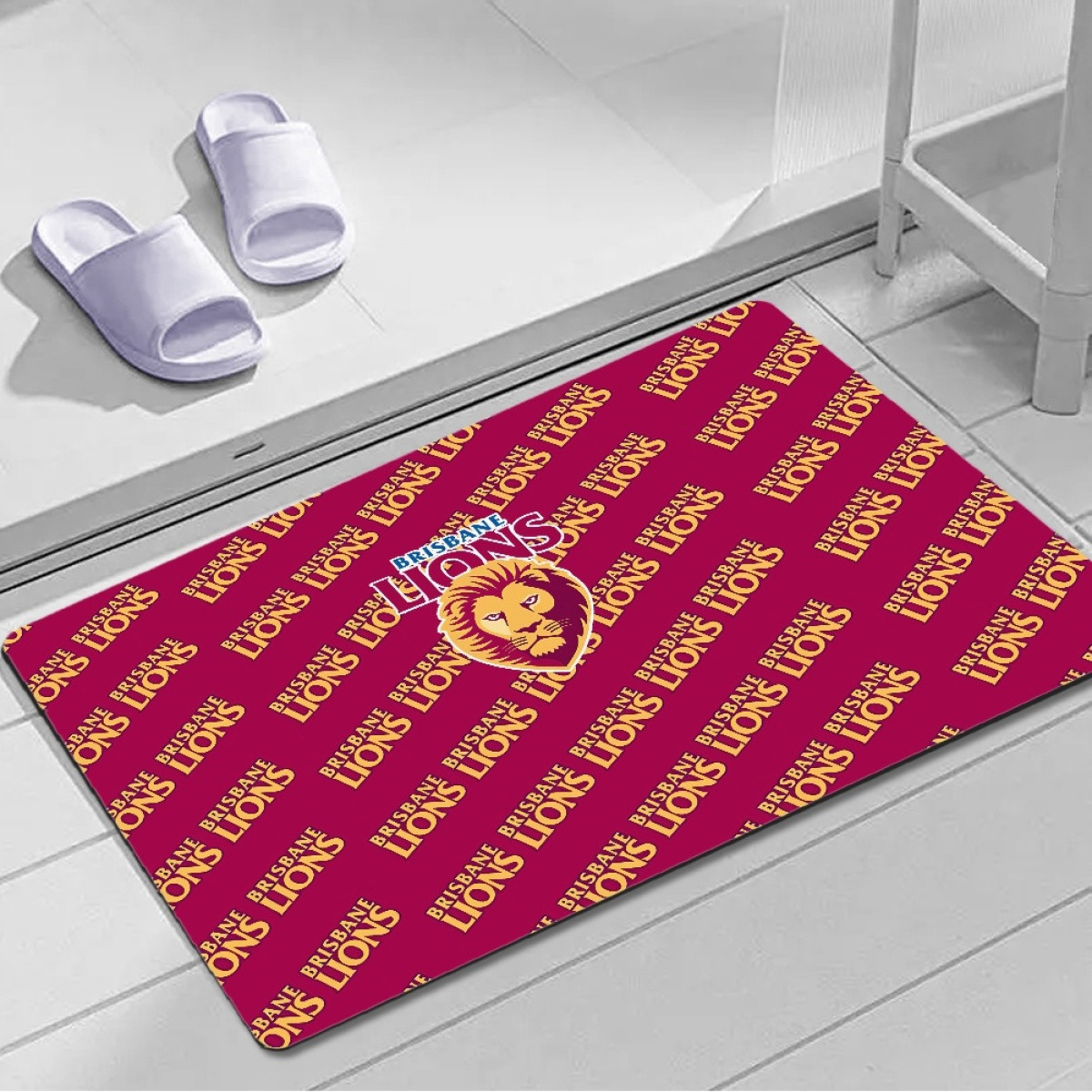 Brisbane Lions Football Club Door Mat Floor Mat Bath Mat - Brisbane Football Club Medley Monogram Wordmark