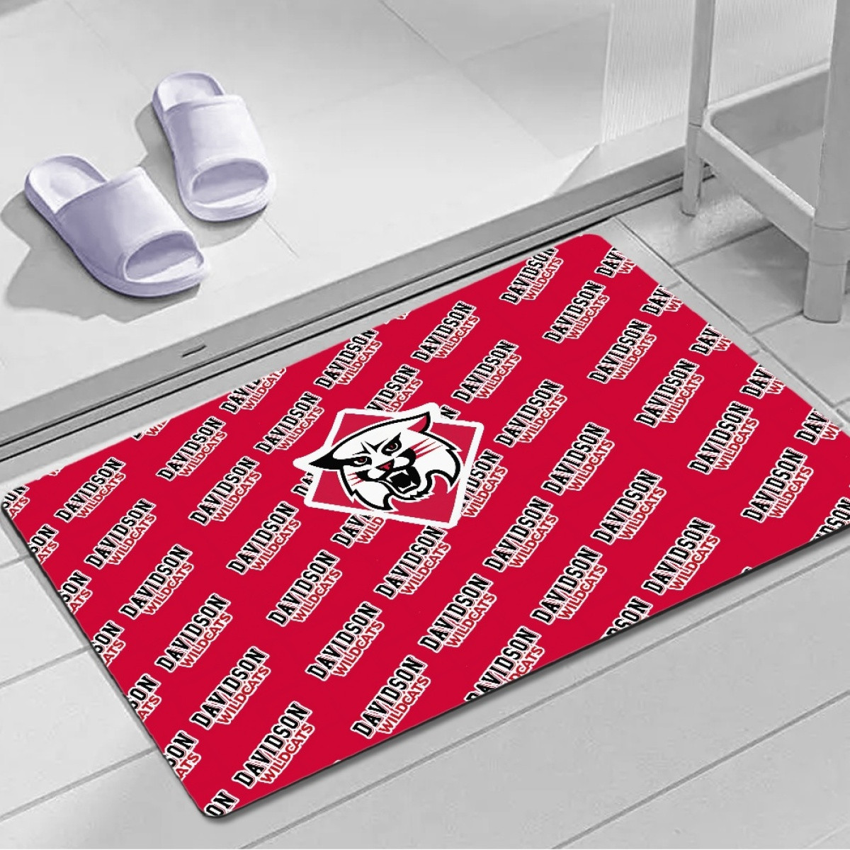 Davidson Wildcats Door Mat Floor Mat Bath Mat - Davidson College Wildcats College Football Medley Monogram Wordmark
