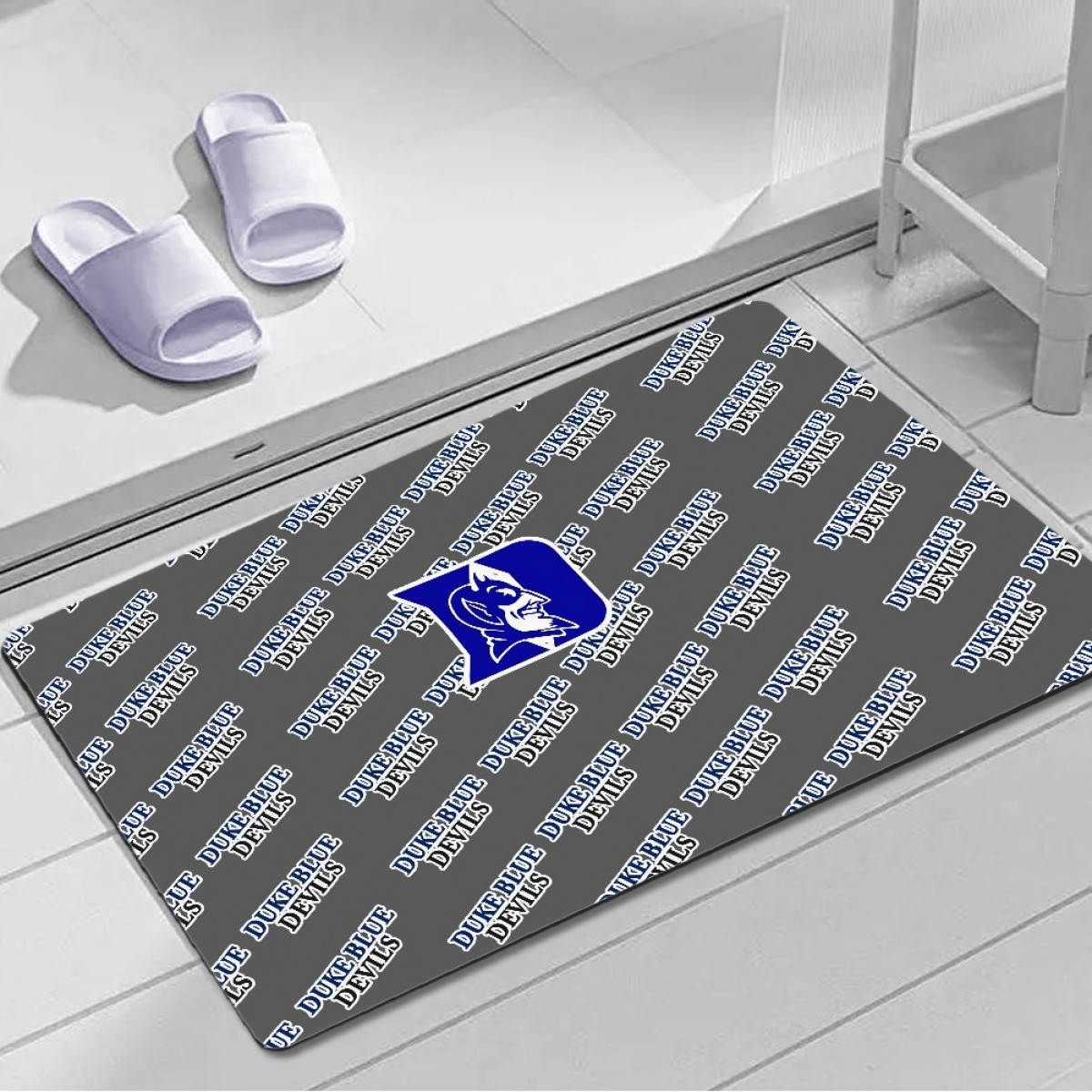 Duke Blue Devils Door Mat Floor Mat Bath Mat - Duke Blue Devils College Football Medley Monogram Wordmark