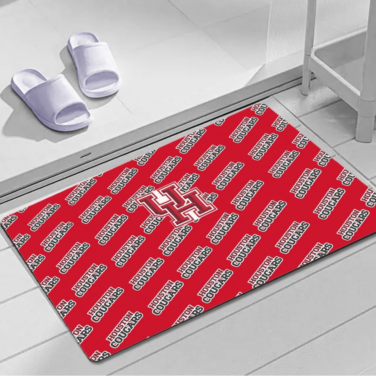 Houston Cougars Door Mat Floor Mat Bath Mat - Houston Cougars College Football Medley Monogram Wordmark
