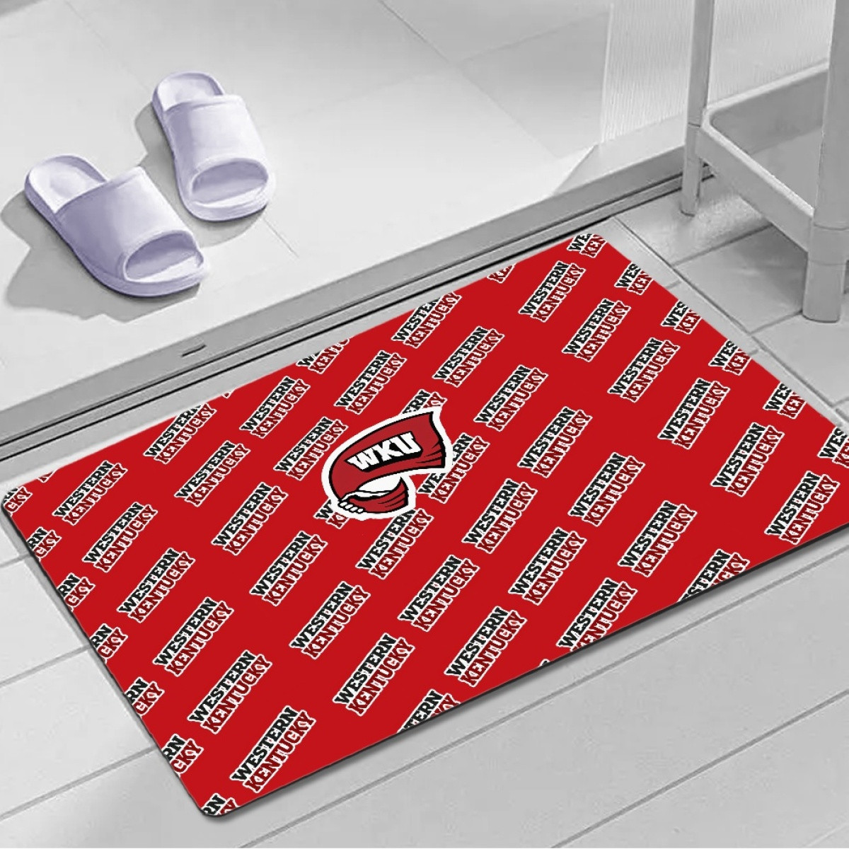 Western Kentucky Hilltoppers Door Mat Floor Mat Bath Mat - Western Kentucky Hilltoppers College Football Medley Monogram Wordmark