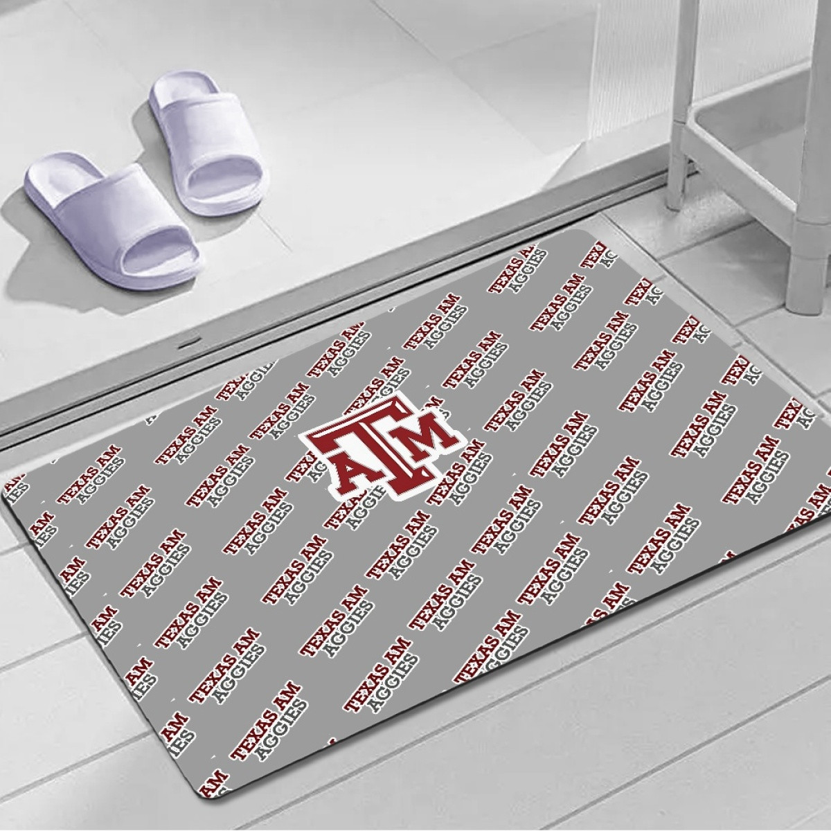 Texas A&M Aggies Door Mat Floor Mat Bath Mat - Texas A&M Aggies College Football Medley Monogram Wordmark