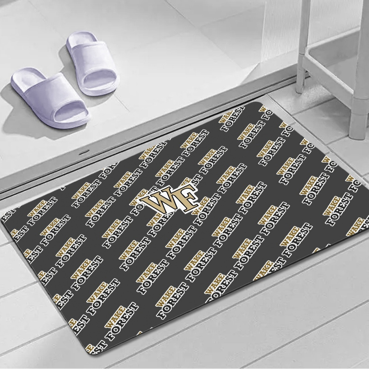 Wake Forest Demon Deacons Door Mat Floor Mat Bath Mat - Wake Forest Demon Deacons College Football Medley Monogram Wordmark