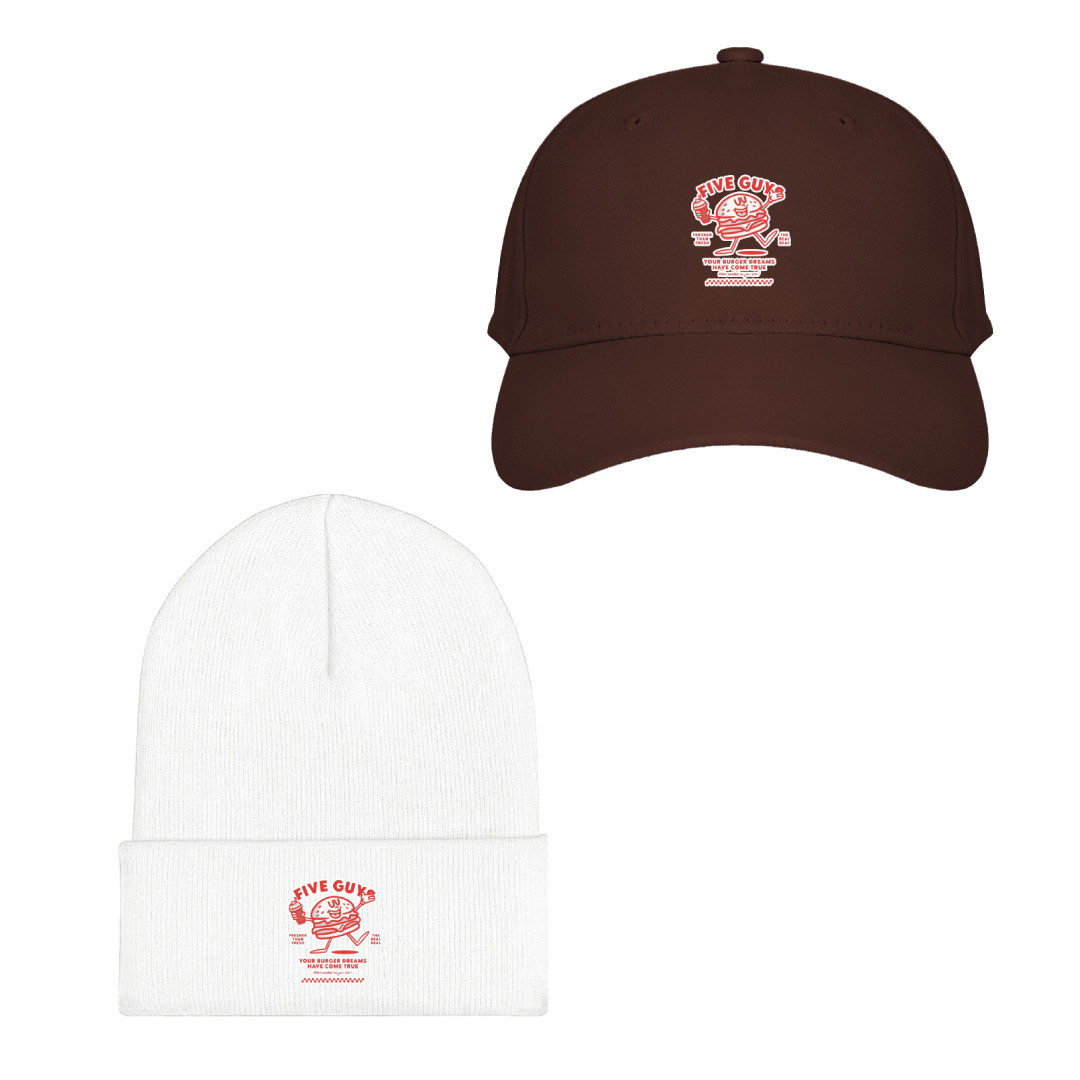 Five Guys Baseball Cap Beanie Hat - Five Guys Burger Classic Poster