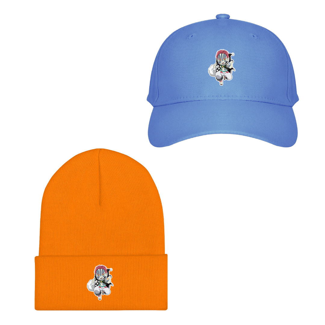 Demon Slayer Akaza Baseball Cap Beanie Hat - Akaza Chibi Art