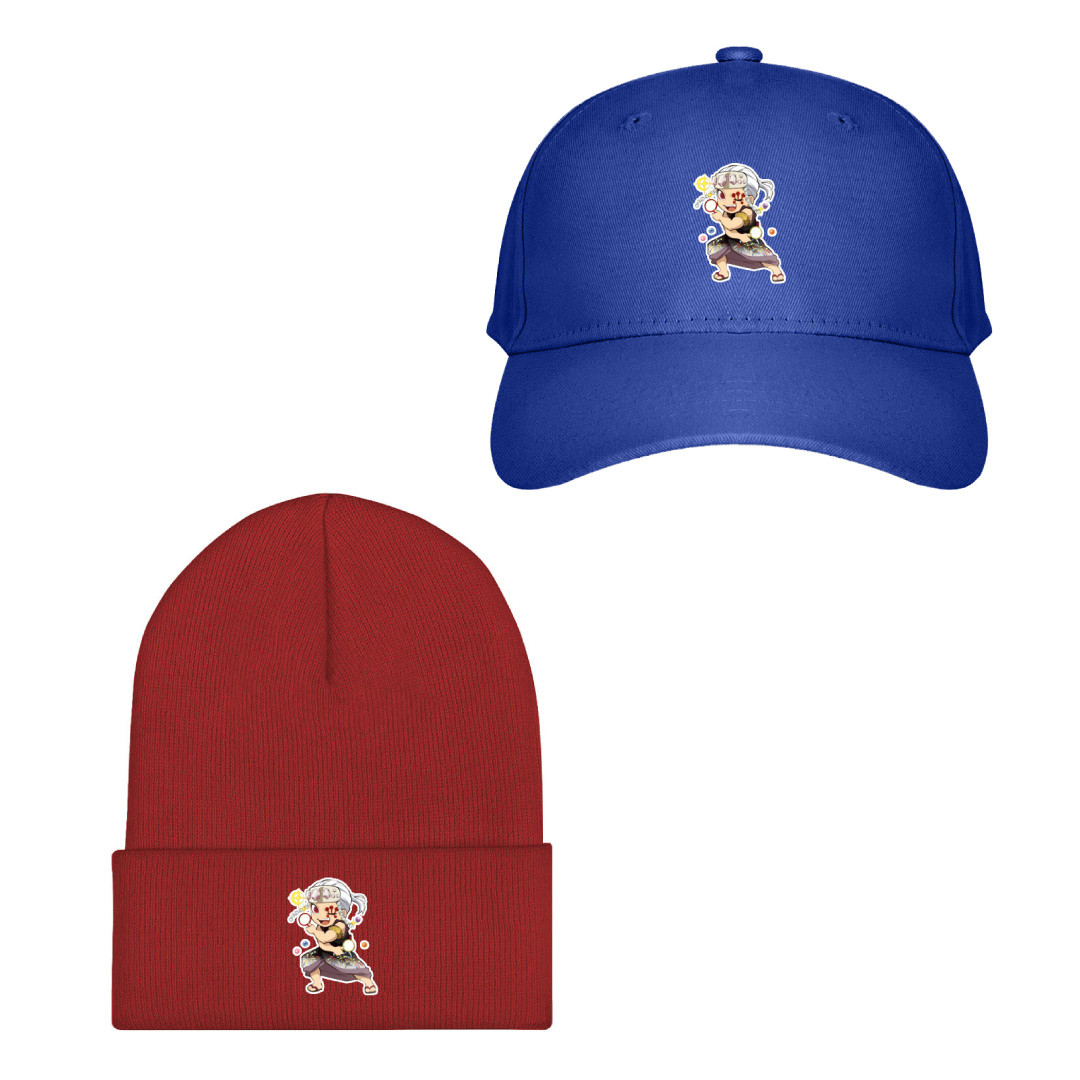 Demon Slayer Tengen Uzui Baseball Cap Beanie Hat - Tengen Uzui Chibi Art