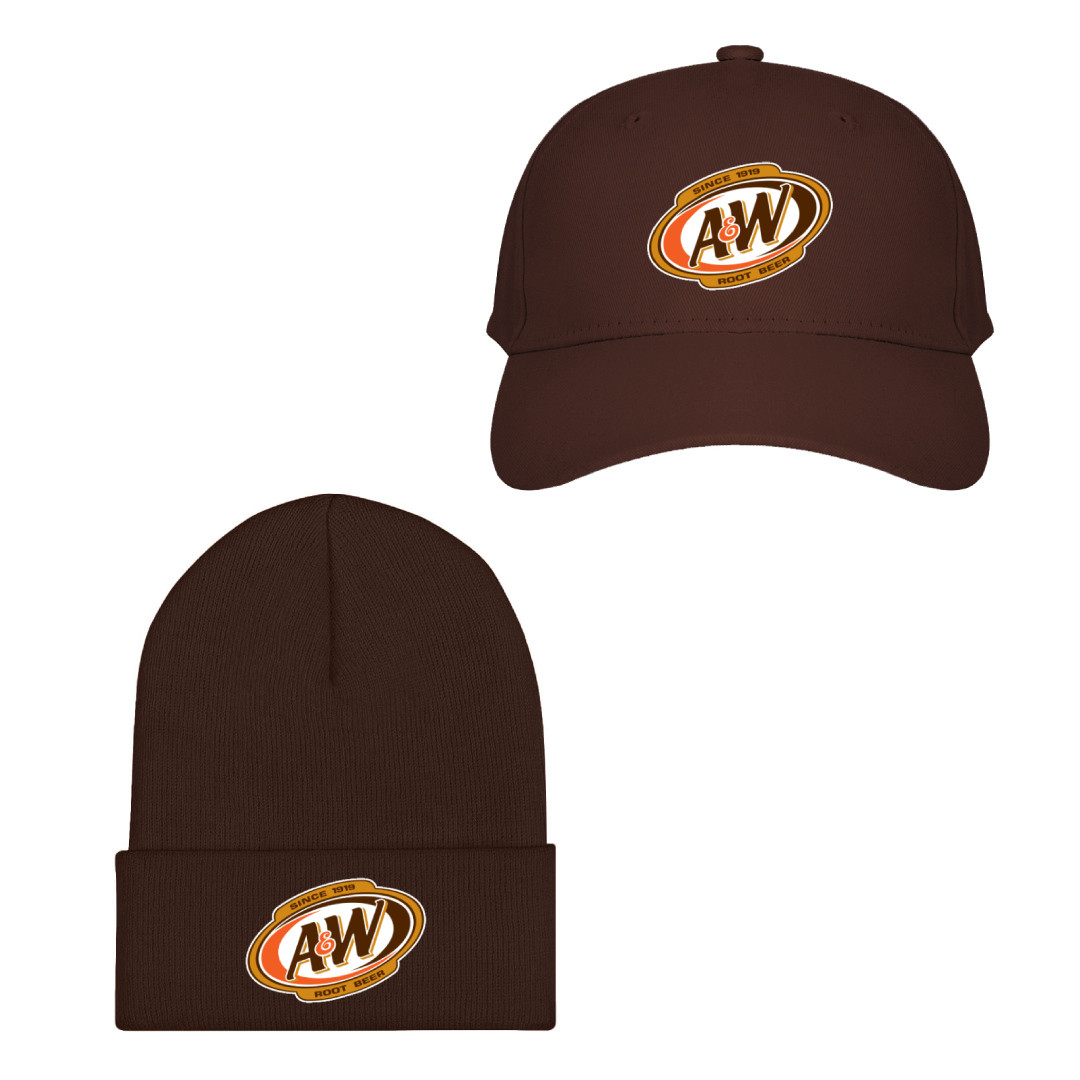 A&W Root Beer Baseball Cap Beanie Hat - A&W Root Beer 2018 Logo