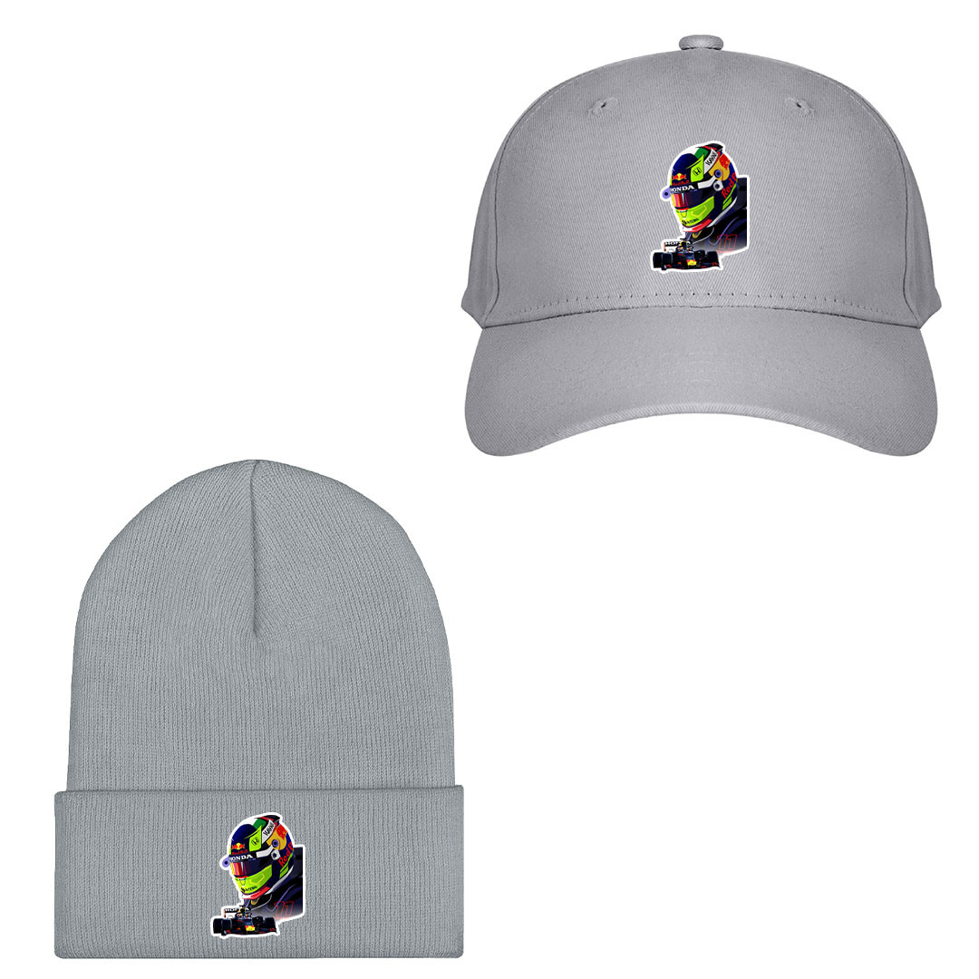 F1 Formula One Sergio Perez Baseball Cap Beanie Hat - Race Poster Cartoon Art