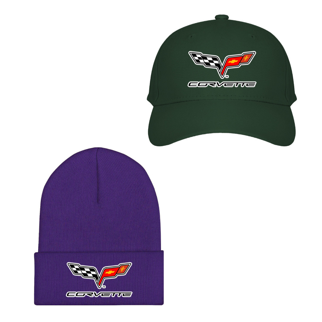 Corvette Baseball Cap Beanie Hat - Corvette Logo 2005-2014