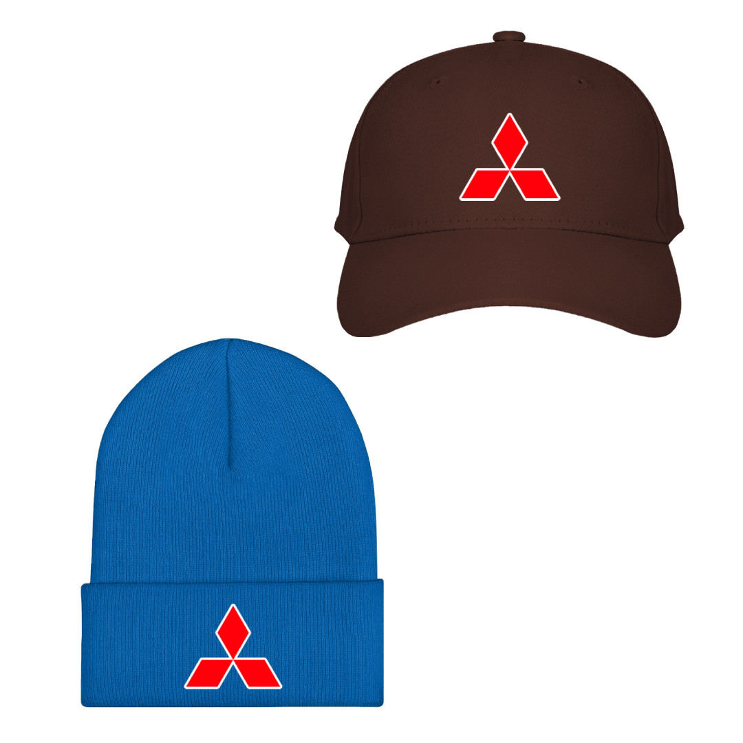Mitsubishi Baseball Cap Beanie Hat - Mitsubishi Logo 1953-Present