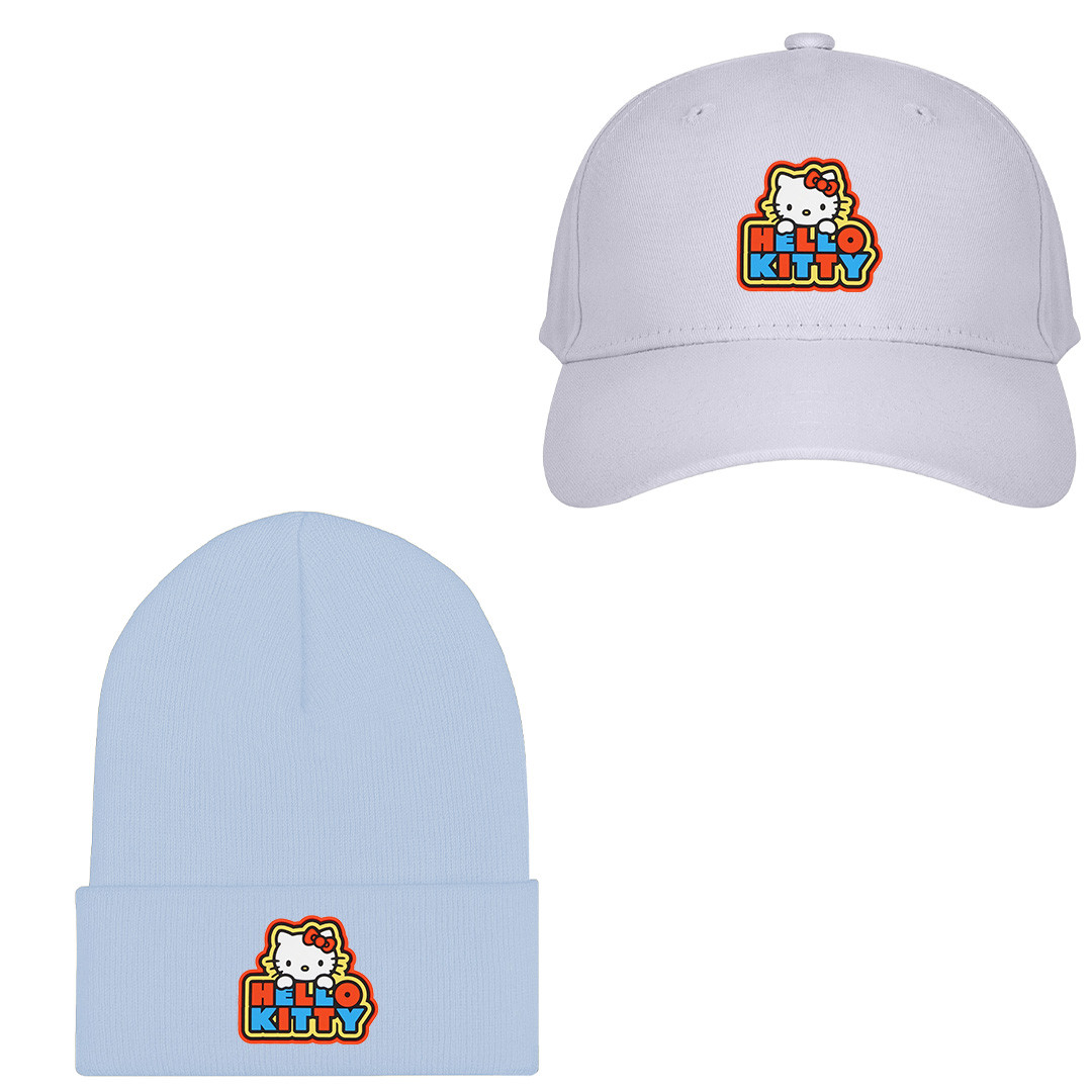 Sanrio Hello Kitty Baseball Cap Beanie Hat - Sanrio Hello Kitty Holding Logo
