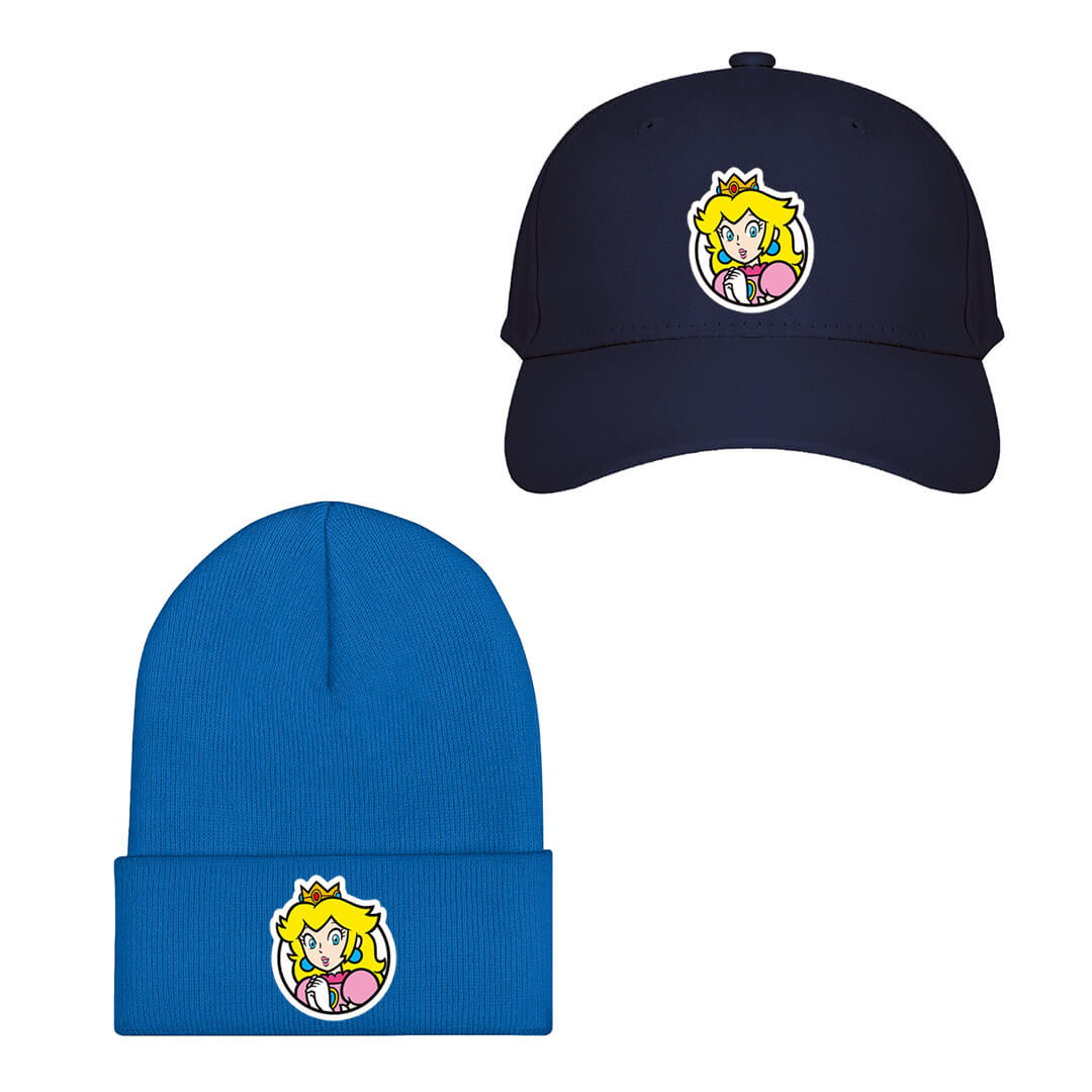 Super Mario Princess Peach Baseball Cap Beanie Hat - Princess Peach Portrait Icon Art