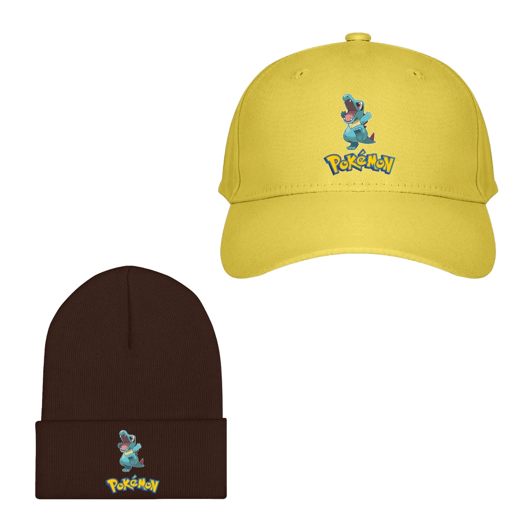 Pokemon Totodile Baseball Cap Beanie Hat - Totodile Character Series Art