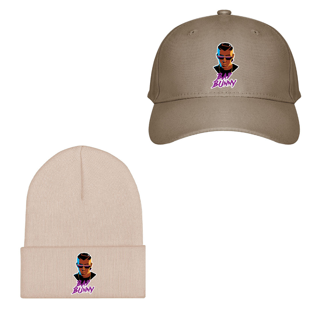 Bad Bunny Baseball Cap Beanie Hat - Bad Bunny Pop Art Sticker