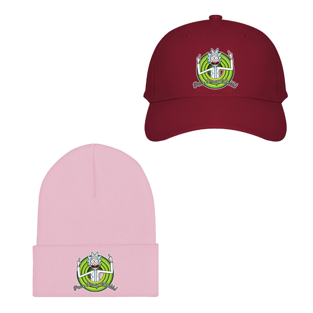 Rick And Morty Rick Baseball Cap Beanie Hat - Rick Peace Among Worlds Text Art