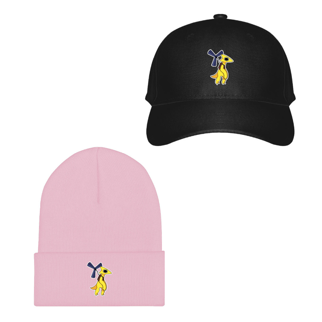 Roblox Rainbow Friends Yellow Baseball Cap Beanie Hat - Yellow Stand Right Cartoon Art