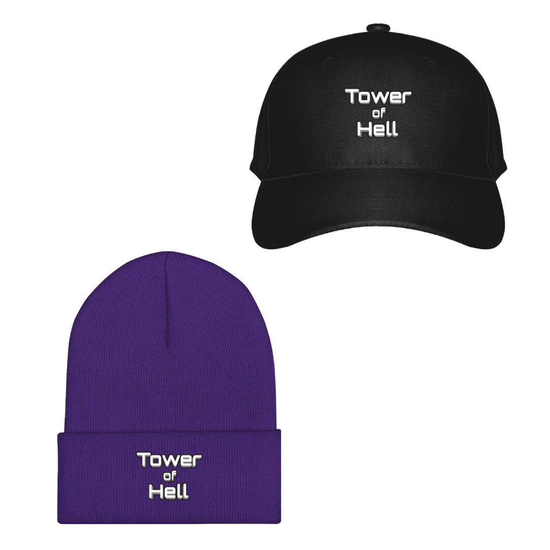 Roblox Tower Of Hell Baseball Cap Beanie Hat - Logo In White