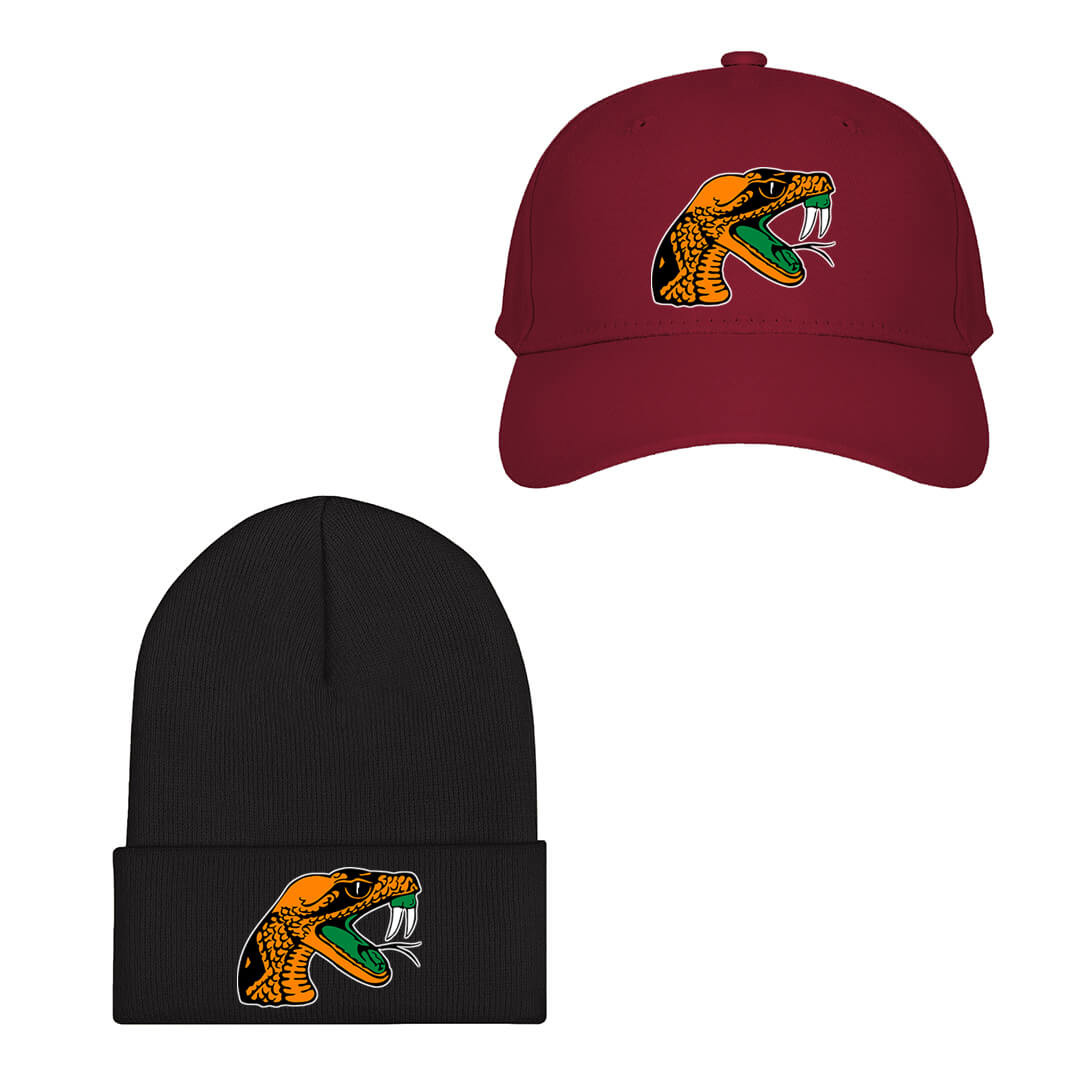 Florida A&M Rattlers Baseball Cap Beanie Hat - Florida A&M University Rattlers College Football Team Single Logo