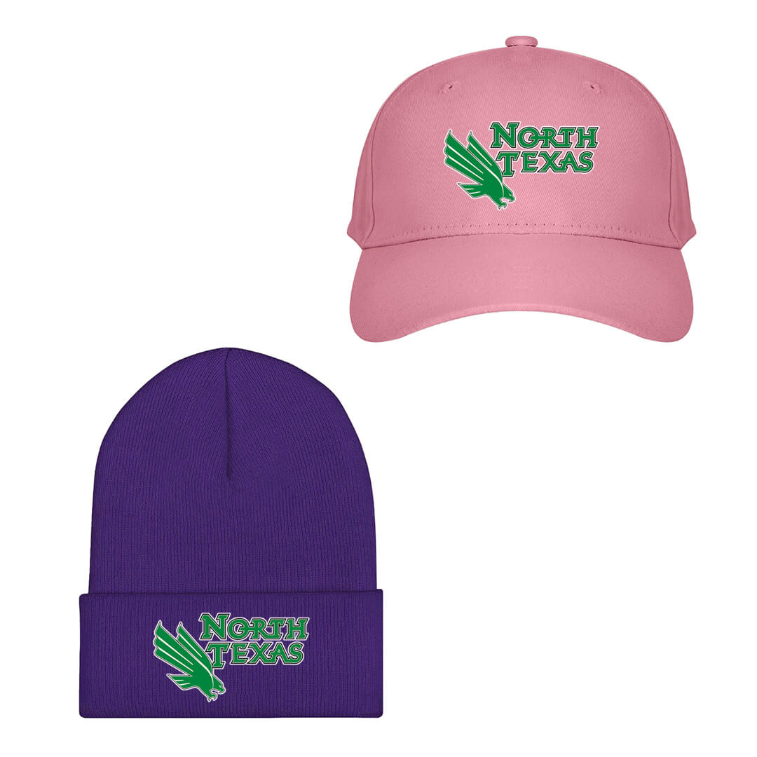 North Texas Mean Green Baseball Cap Beanie Hat - North Texas Mean Green College Football Team Single Logo