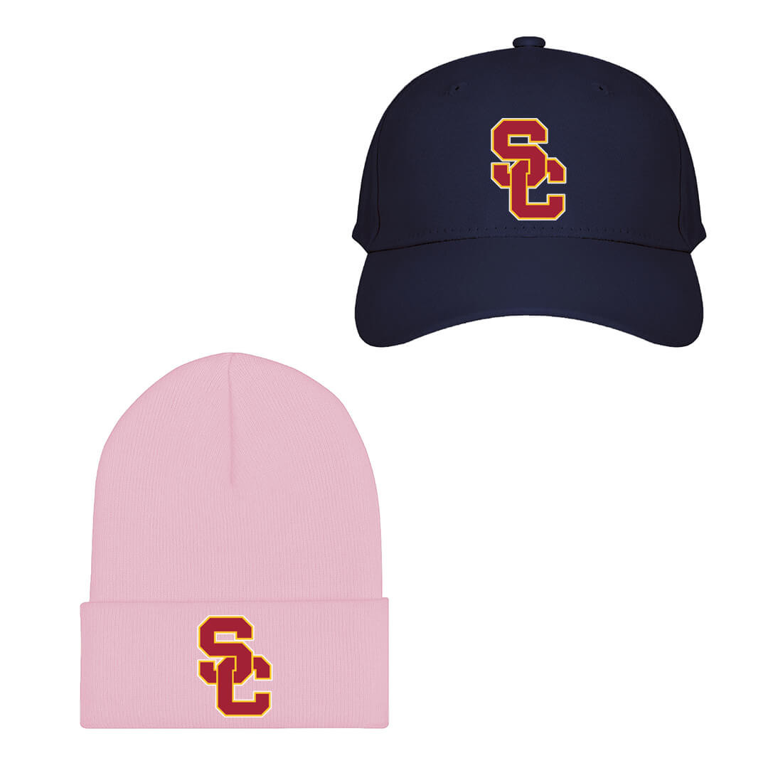 USC Trojans Baseball Cap Beanie Hat - USC Trojans College Football Team Single Logo