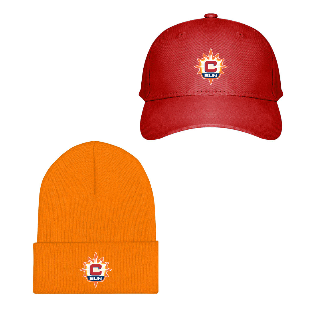 WNBA Connecticut Sun Baseball Cap Beanie Hat - Connecticut Sun Team Single Logo