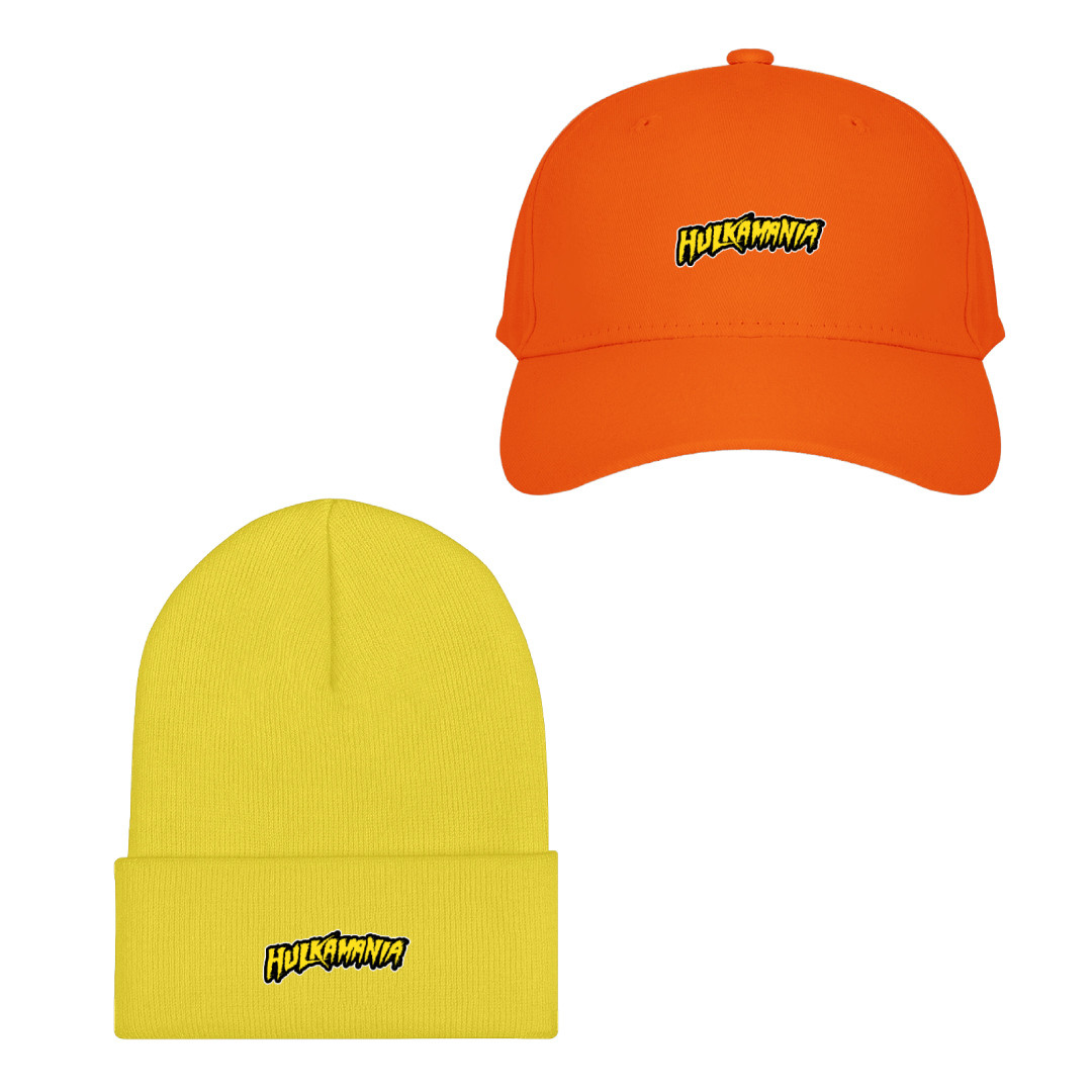 WWE Hulk Hogan Baseball Cap Beanie Hat - Hulk Hogan Wordmark Logo