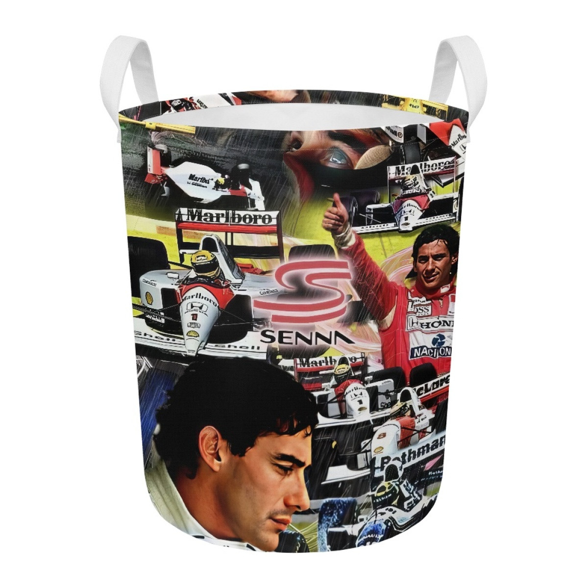 F1 Formula One Ayrton Senna Clothes Hamper Laundry Basket - Ayrton Senna Collage Poster