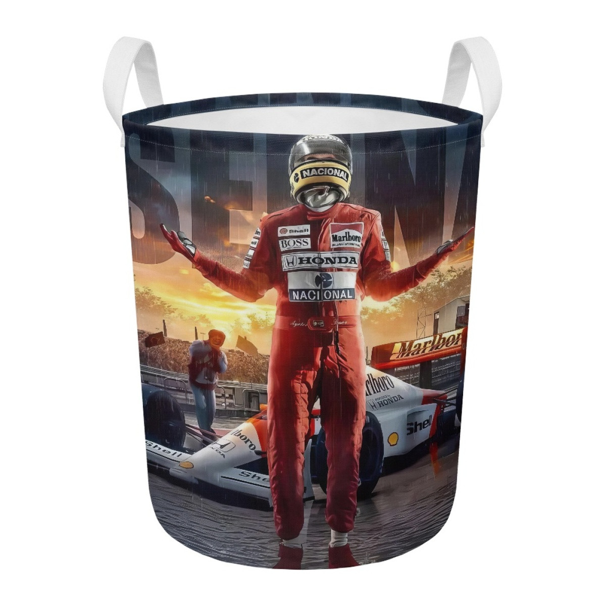 F1 Formula One Ayrton Senna Clothes Hamper Laundry Basket - Ayrton Senna The King Of Rain Poster