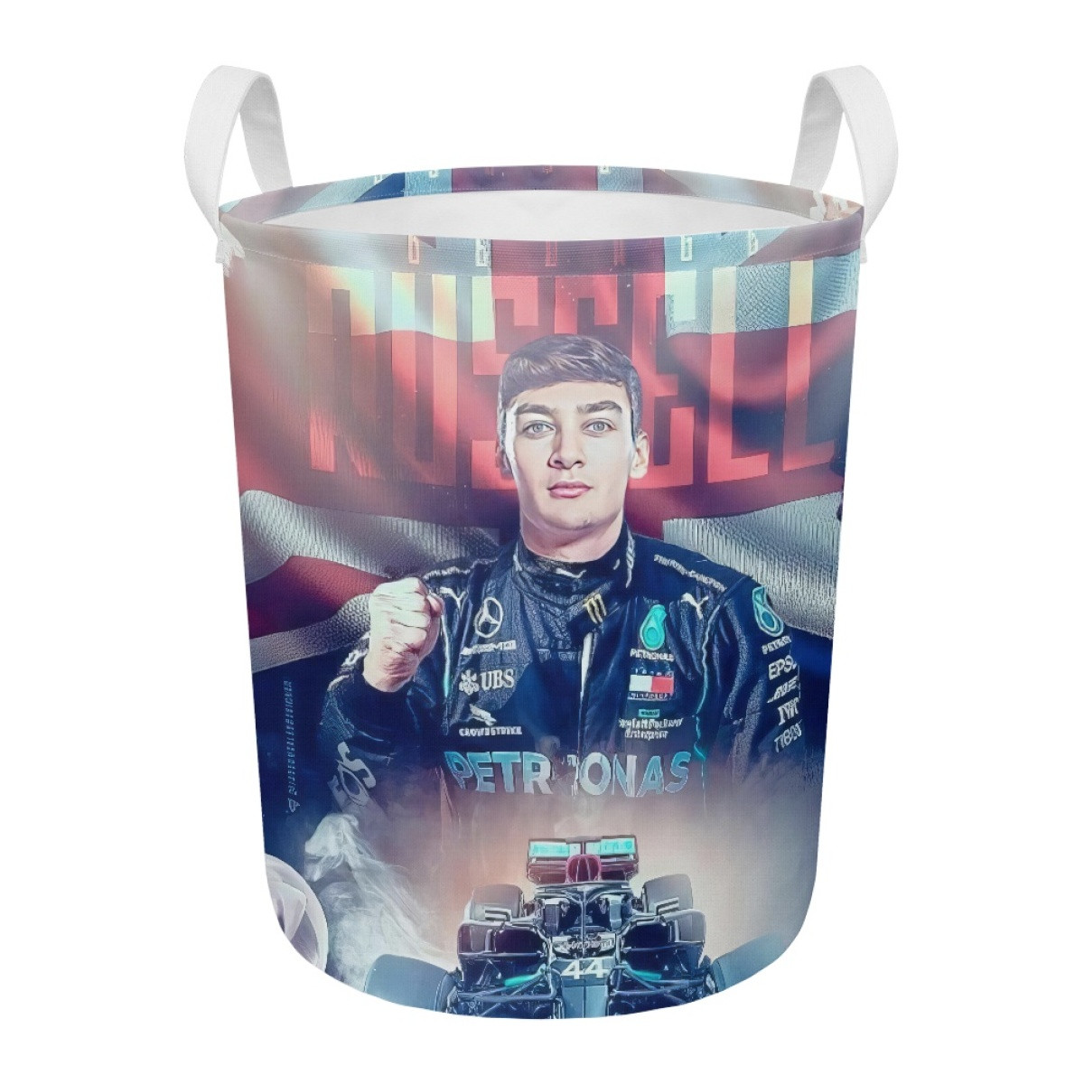 F1 Formula One George Russell Clothes Hamper Laundry Basket - George Russell Mercedes RMG Team Portrait