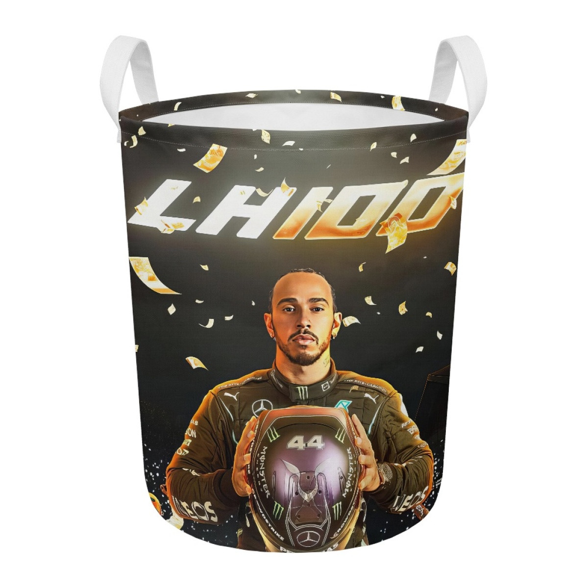 F1 Formula One Lewis Hamilton Clothes Hamper Laundry Basket - Lewis Hamilton Holding Helmet Poster